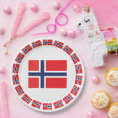 NORWEGEN-FLAGGE PAPPTELLER (Party)