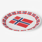 NORWEGEN-FLAGGE PAPPTELLER (Schrägansicht)