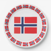 NORWEGEN-FLAGGE PAPPTELLER (Vorderseite)