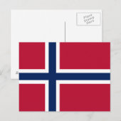 Norwegen-Flagge Postkarte (Vorne/Hinten)