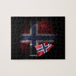 Norwegen-Flagge Puzzle