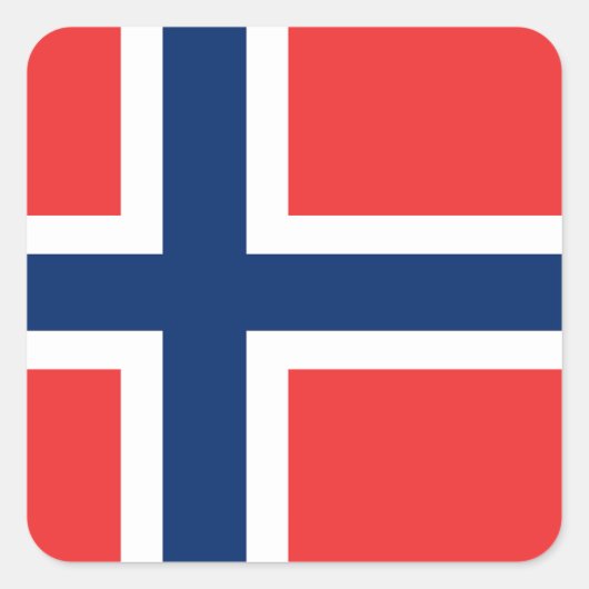 Norwegen-Flagge Quadratischer Aufkleber (Vorderseite)