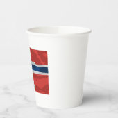 Norwegen Flagge rot und blau Pappbecher (Links)