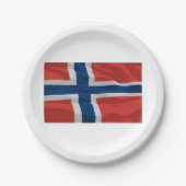 Norwegen Flagge rot und blau Pappteller (Vorderseite)