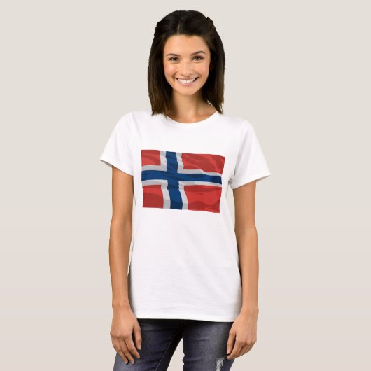 Norwegen Flagge rot und blau T-Shirt (Vorne ganz)