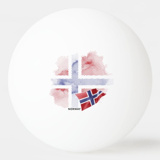 Norwegen-Flagge Tischtennisball (Vorderseite)