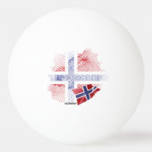 Norwegen-Flagge Tischtennisball (Rückseite)