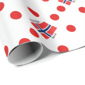Norwegen-Flagge und norwegischer Sprachentwurf Geschenkpapier (Rolleneckpunkt)