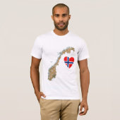 Norwegen-Flaggen-Herz und Karten-T - Shirt (Vorne ganz)