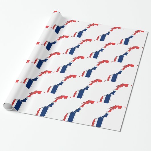 Norwegen-Flaggen-Karte Geschenkpapier (Ungerollt)