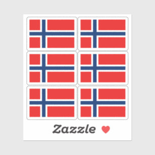 Norwegen-Flaggen-Sticker-Sammlung – Packung mit 6 Aufkleber