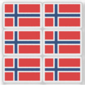 Norwegen-Flaggen-Sticker-Sammlung – Packung mit 6  Aufkleber (Vorderseite)