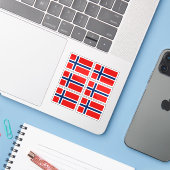 Norwegen-Flaggen-Sticker-Sammlung – Packung mit 6  Aufkleber (Laptop mit iPhone)