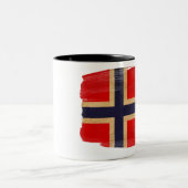 Norwegen-Flaggen-Tasse Zweifarbige Tasse (Mittel)