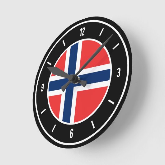 Norwegen-FlaggenElegant Runde Wanduhr (Winkel)