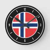 Norwegen-FlaggenElegant Runde Wanduhr (Vorderseite)