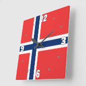 Norwegen Flaggennummern Rotes blaues Weißes Kreuz Quadratische Wanduhr (Winkel)