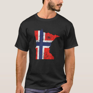 Norwegen Flaggenstaat Minnesota Nordisches Einwand T-Shirt