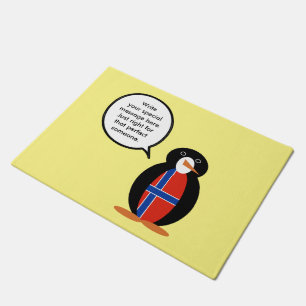 Norwegen - Frau Penguin Personalisiert Fußmatte