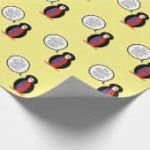 Norwegen - Frau Penguin Personalisiert Geschenkpapier (Ecke)