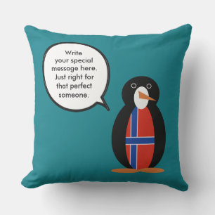 Norwegen - Frau Penguin Personalisiert Kissen