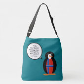 Norwegen - Frau Penguin Personalisiert Tragetaschen Mit Langen Trägern (Rückseite)