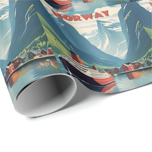 Norwegen Geschenkpapier (Rolleneckpunkt)
