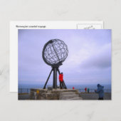 Norwegen, Globe am Nordkap Postkarte (Vorne/Hinten)