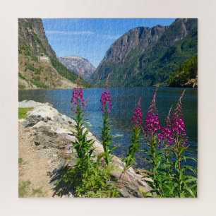 Norwegen Gudvangen Village Scene Jigsaw Puzzle