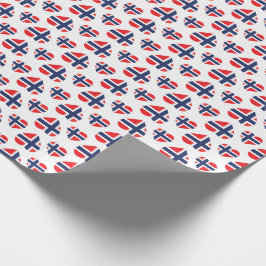 NORWEGEN-HERZ-FORM-FLAGGE GESCHENKPAPIER