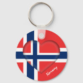 Norwegen & Herz, Norwegische Flaggenmode / Sport Schlüsselanhänger (Rückseite)