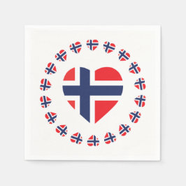 NORWEGEN HERZFORM FLAG SERVIETTE