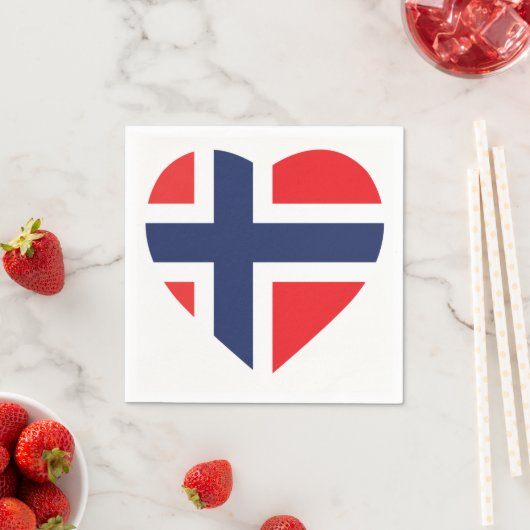 NORWEGEN HERZFORM FLAG SERVIETTE (Beispiel)