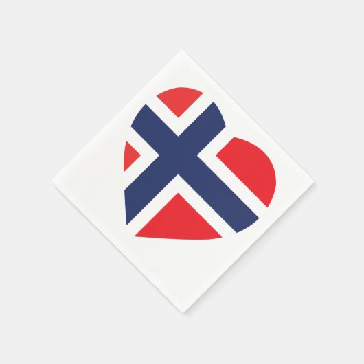 NORWEGEN HERZFORM FLAG SERVIETTE (Ecke)