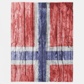 Norwegen-Holzflagge Fleecedecke (Vorderseite)