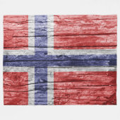 Norwegen-Holzflagge Fleecedecke (Vorderseite (Horizontal))