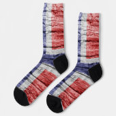 Norwegen-Holzflagge Socken (Linkes Detail)