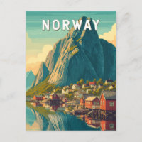 Norwegen Illustration Reise Kunst Vintage