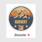 Norwegen, Iowa Aufkleber (Blatt)