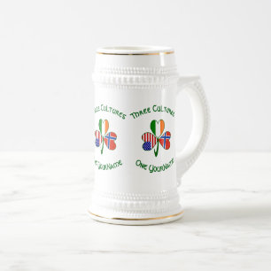 Norwegen Irland USA Kleeblatt Flagge Personalisier Bierglas
