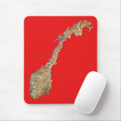 Norwegen-Karte Mousepad (Mit Mouse)