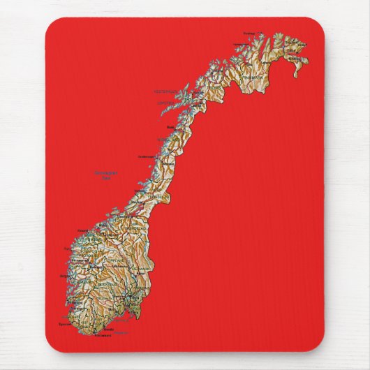 Norwegen-Karte Mousepad (Vorne)