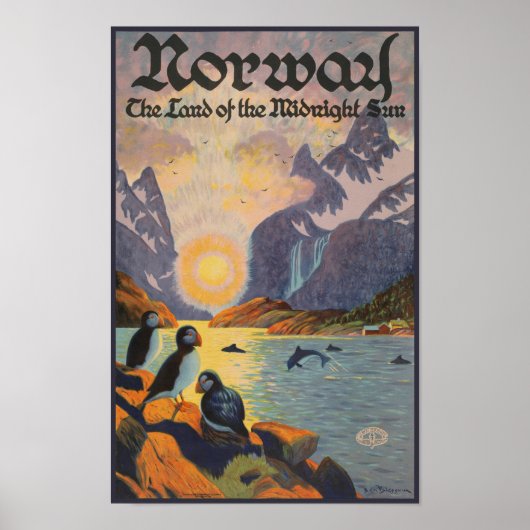 Norwegen Land der Mitternacht Sun Vintage Poster (Vorne)