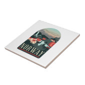 Norwegen Landscape Vintage Travel Postcard Fliese (Seite)