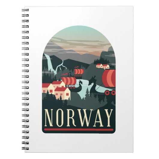 Norwegen Landscape Vintage Travel Postcard Notizblock (Vorderseite)