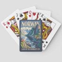 Norwegen Landschaft Illustration Reise Kunst Vinta