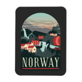 Norwegen Landschaft Vintag Magnet (Vertikal)