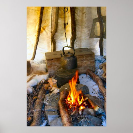 Norwegen, Lappland, in einem Sami-Zelt Poster (Vorne)