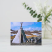 Norwegen, Lappland, Sami-Siedlung Postkarte (Stehend Vorderseite)