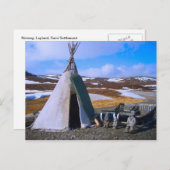 Norwegen, Lappland, Sami-Siedlung Postkarte (Vorne/Hinten)
